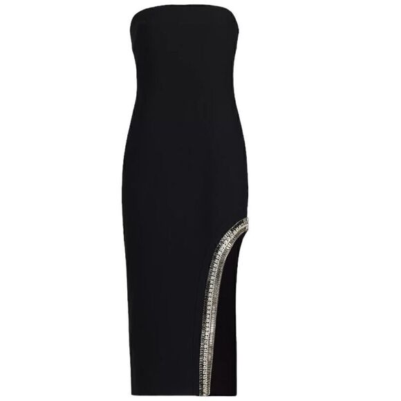 Cinq a Sept Sammy Strapless Rhinestone Midi Dress Size 12 - Picture 3 of 12